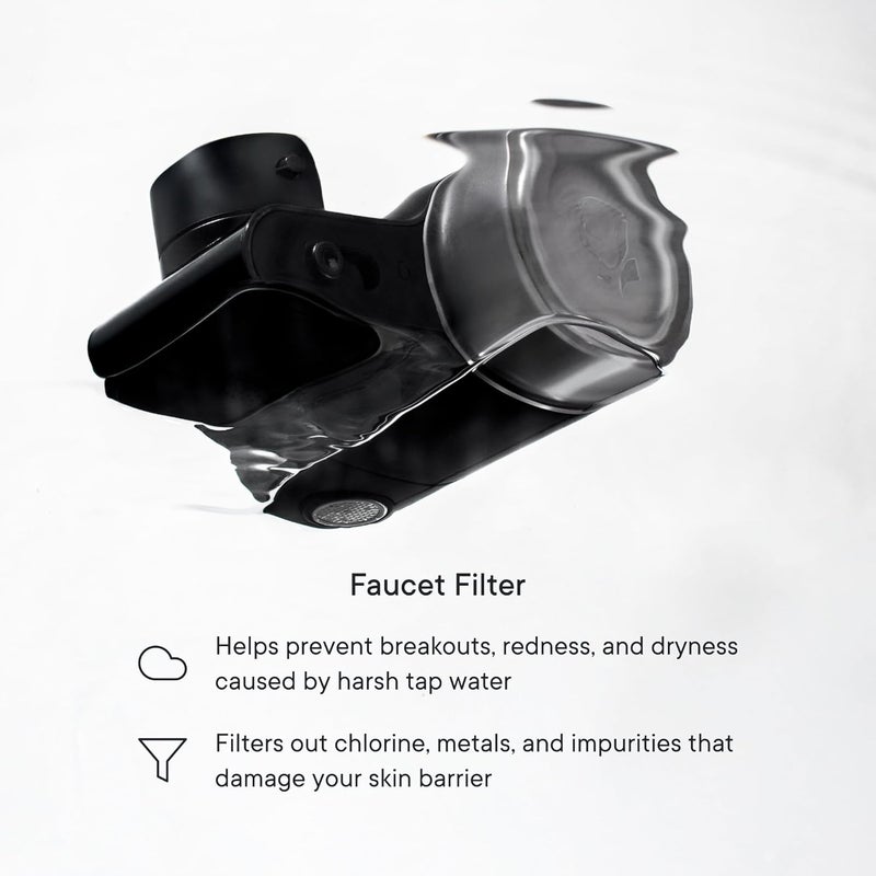 Qure Skincare Bathroom Sink Filter Water Faucet for Skin, Reduces 99% Chlorine and Heavy Metals, Skin Hydration in 4 Weeks, Reduces Build-Up, Balances pH, Softer Skin & Hair - Black - Image 3
